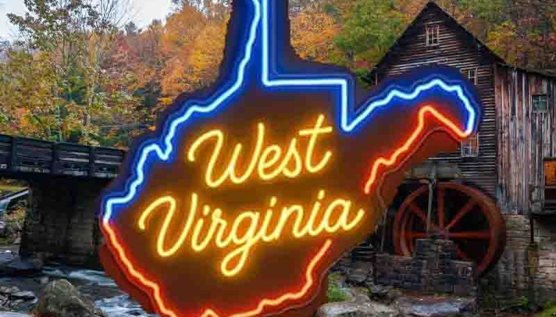 West Virginia neon sign